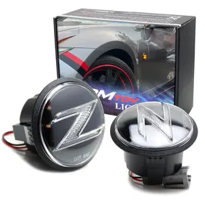 iJDMTOY Clear Lens Z-Letter Fully Illuminated LED Turn Signal Side Marker Lamp Assemblies For Nissan 2009-2020 370Z Z34 Fairlady Z