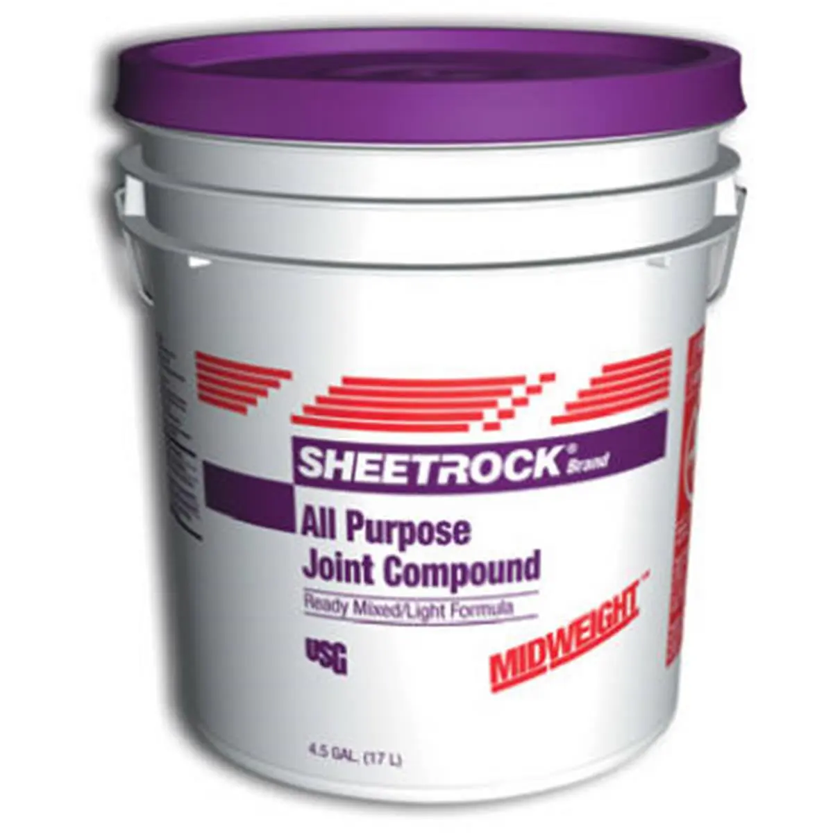 USG 212 MAIN 380417 Midweight All-Purpose Wall Joint Compound, 4.5 Gal Pail for Automotive & Motorcycle Paint Care, Construction Jointing Applications, Interior