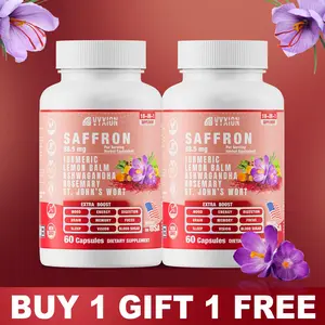 VYXION BOGO Saffron 18-IN-1 Saffron Extract Complex Blend with Turmeric & Ashwagandha for Mental Clarity, Focus & Stress Support, Boost Energy & Mood, Support Eye Health - 60 Capsules