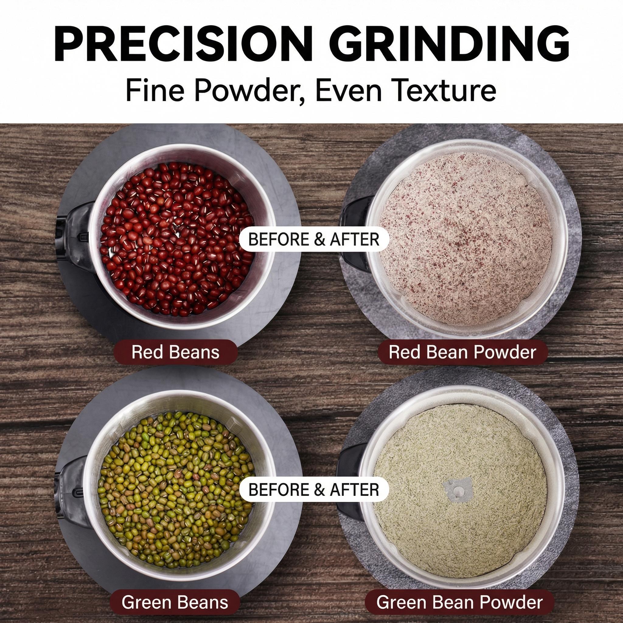 One Touch Electric Coffee Grinder, 2/3 Cup Coffee Bean Capacity, 300W Motor, Spice, Herb and Nuts Grinder, One Touch Push-Button Control -Stainless Steel Blades