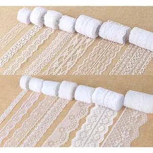 46 Yards White Lace Ribbon 14 Rolls Vint Lace Trims 0.6 to 2.1 inch Ribbon Lace with orted Pattern for Sewing, Crafts, Wedding Ribbon, Flower Ribbon, 3.28 Yards Each