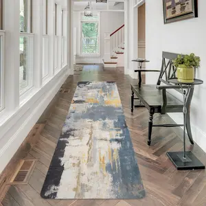 Abstract Art Hallway Runner Rug, 1 Count Non-slip Laundry Room Mat, Soft Machine Washable Carpet, Long Rug for Entryway Bedroom Kitchen Bathroom, Modern Abstract Rug