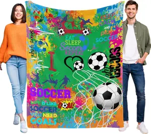 Soccer Blanket Gifts for Girls Women Ultra Soft Flannel Soccer Throw Warm Blanket for Soccers Lovers Gifts Adults Kids 60" X 50"