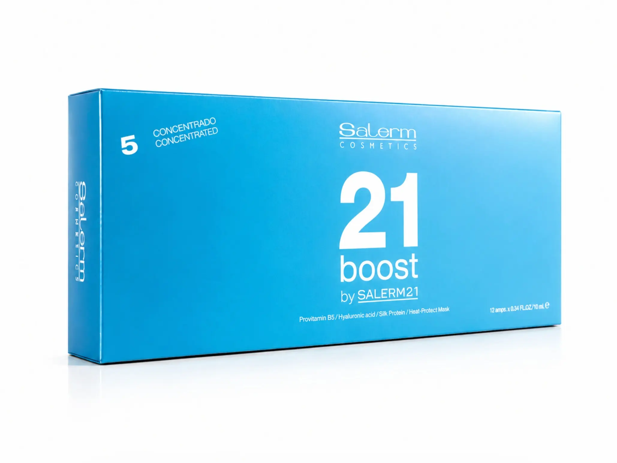 SALERM 21 Boost Concentrated Hair Repair Treatment, Hydrating Heat-Protect Mask with Protein & Keratin for Strengthening & Frizz Control, Sulfate & Paraben Free, Unisex, 8 x 0.4 fl oz
