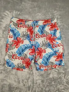 Coors Light Board Shorts Mens Large Multicolor Floral Tropical Swim Trunks Beer 9D3