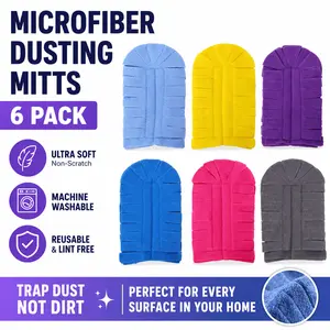 6 Pack 360° Duster Refills – Reusable Fleece Hand Duster Replacement, Heavy Duty Washable Dust Cloths, Compatible with Swiffer Hand Duster, Perfect for Blinds, Fans, Baseboards tiktokshopspringglowup