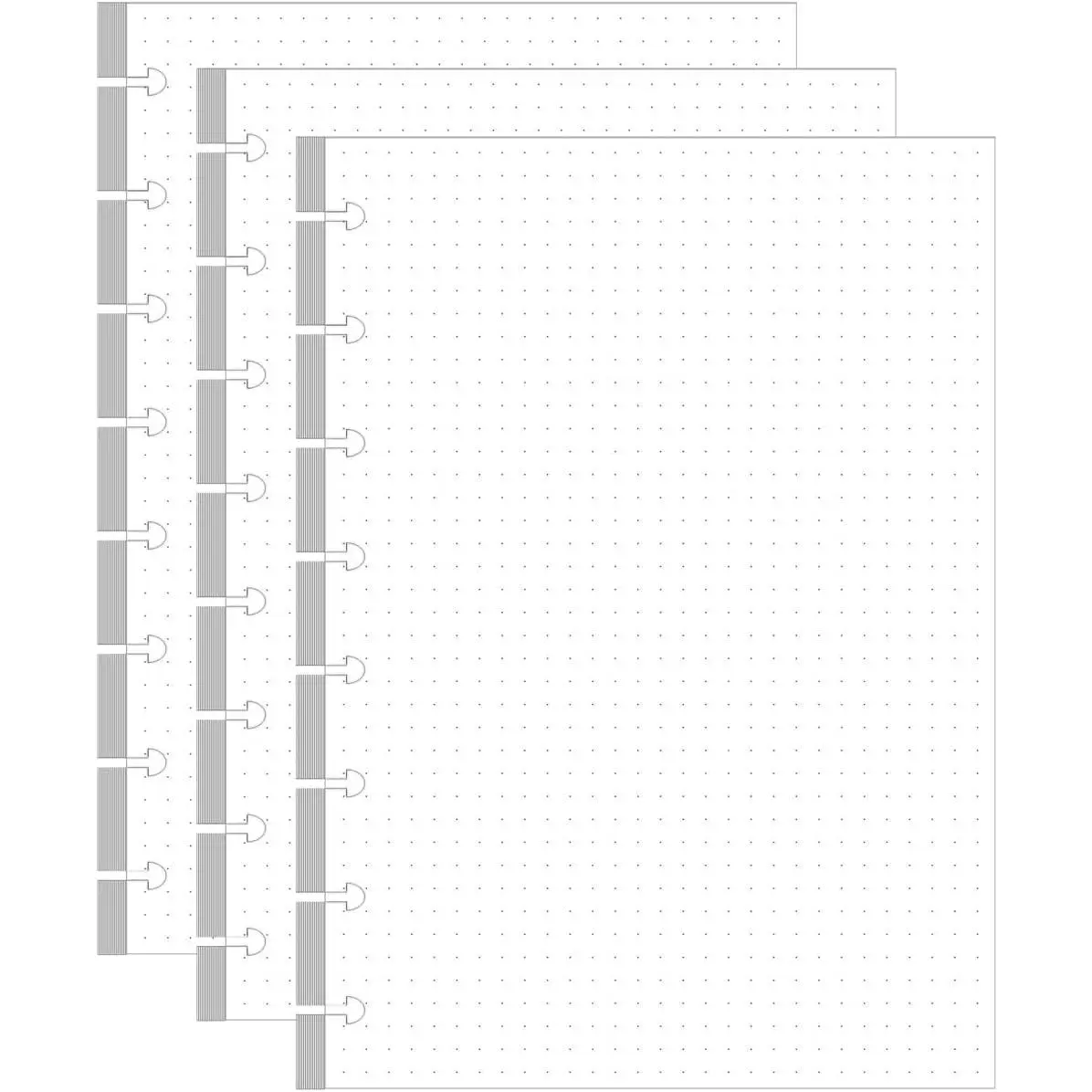 (3-Pack) Junior Size TUL Discbound Dotted Refill Paper, 8-Disc Disbound Insert, 300 Sheets/600 Pages Dot Grid Paper, 100gsm White Paper, 5.8'' x 8.2''