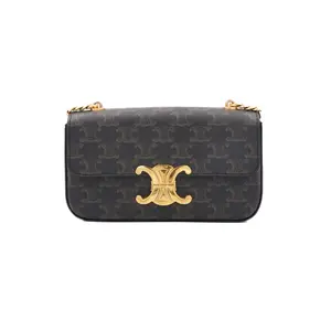 Pre-owned Celine Leather Shoulder Bags Triomphe Chain Shoulder Bag JM BM049