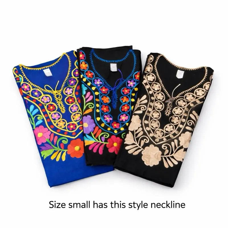 Berenice Women's Half Sleeve Embroidered Floral Design Dress Mexican Cotton  Casual Elegant Mid-Thigh Length Adjustable Fit Vestido Mexicano Bordado -  TikTok Shop