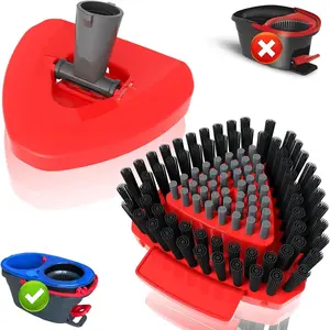 Spin Mop Scrub Brush Replacement  and Base Compatible with  RinseClean 2  System, Floor  Brush Triangle Hard Bristle Cleaning Brush for Bathroom Kitchen Pool, Garage, Patio