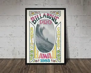 (No Frame) 1985 BILLABONG PRO Print - Printable Art, Vintage Surfing Poster, Retro Surf Poster, Surfing Print
