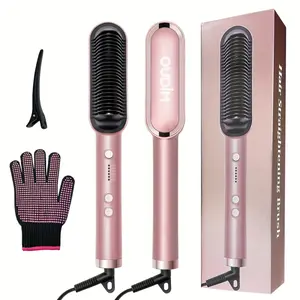 Straightening Comb And Curling Iron Set, Hair Curler, Hair Straightening Brush Flat Iron for Women, Anti-Scald, Quick, Precise Temperature Control, Auto Shuts Off, Suitable for Home, Office And Travel, Gifts for Birthday, Wow Hair Products
