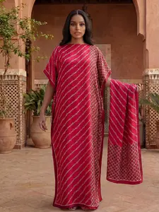 Women's Fashion Chain Design Robe Set, Long Dress + Headscarf Scarf Hairband, Beach Sun Protection Satin Silk Shawl, All Seasons Casual Style