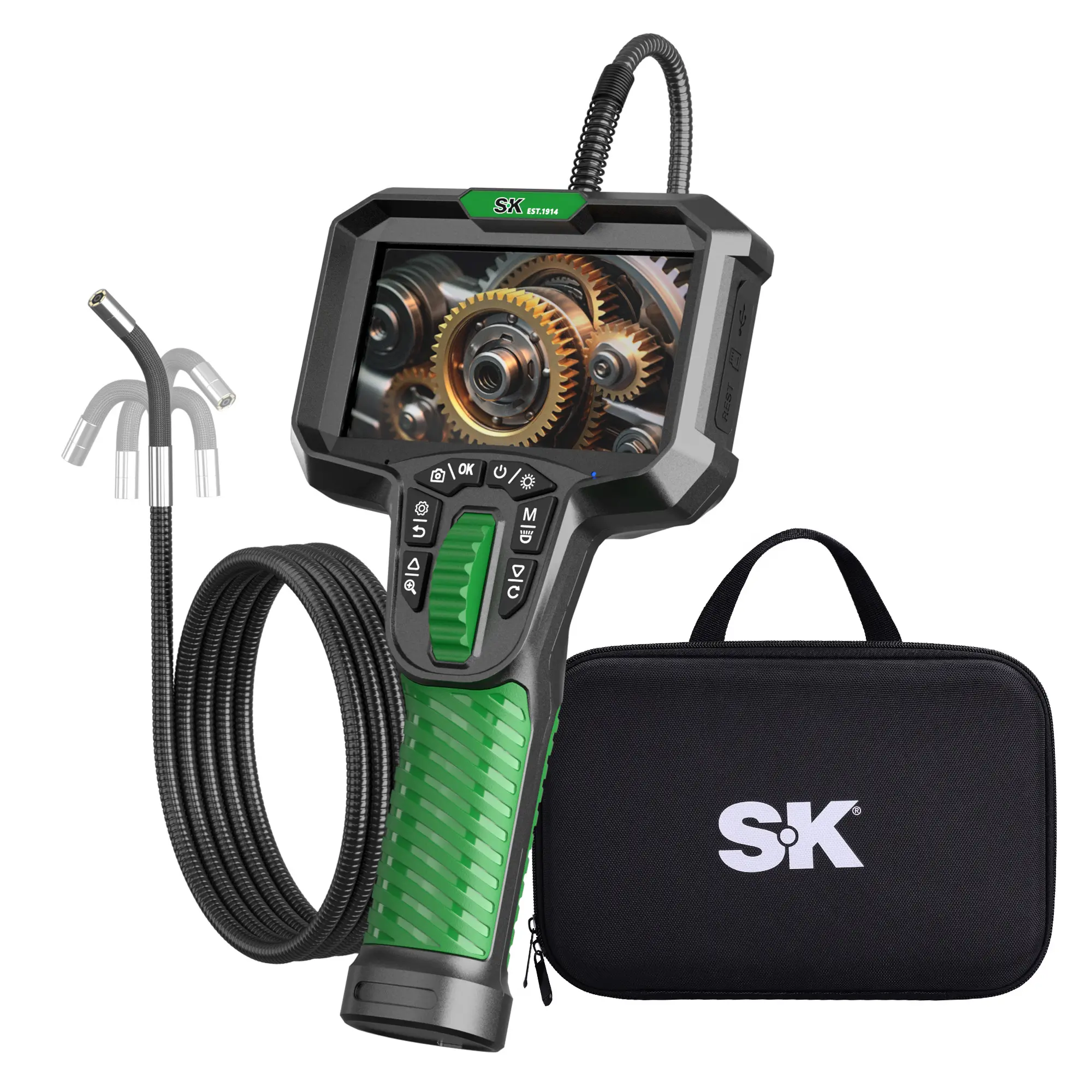 #blackfriday SK Borescope Camera with Light, 1080P HD Inspection, Snake Articulating, 32GB microSD Card, No APP Required, 6.2mm Probe, 5.25ft Cable, IP67 Waterproof