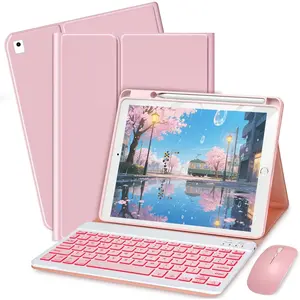 Keyboard Case for iPad 9th / 8th / 7th Gen 10.2 inch/Air 3rd / Pro 10.5 inch - 7 Colors Backlit Keyboard Cover and  ()