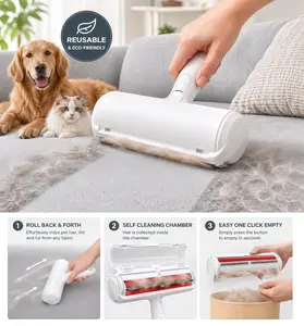 Roller Pet Hair Removal Tool,Reusable Lint Roller-Cat and Dog Hair Remover for Furniture,Dog Brush for Shedding,Portable Multi-Surface Fur Removal Tool (Sofas,Carpets,Clothing,Bed Sheet) Portable