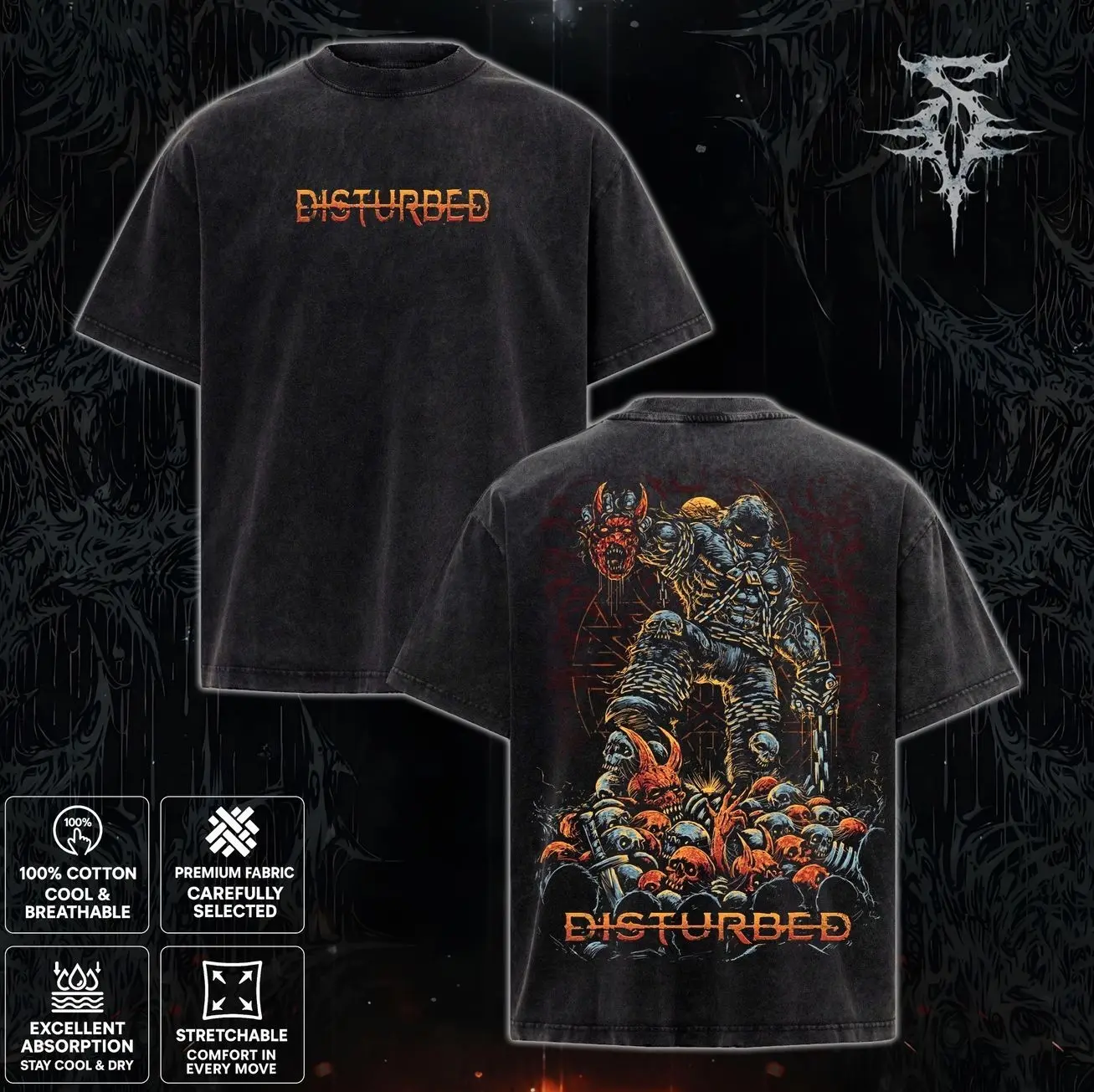 Disturbed Entombed Heavy Metal Shirt, Disturbed Unisex Tshirt, Music Graphic Tee, Rock Band Shirt, Retro Music Tee, Rock Music Lover Shirt, Vintage Band Shirts Casual Comfort Cotton Fabric Fit Top, Top Men's and Women's Clothing U09