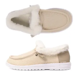 Winter Flat Boots Warm Durable Shoes Casual Fashion Lining Ankle Snow Boots Loafer Flats Thick Plush Shoes for Women.The shoes run large，please one size down