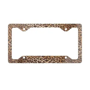 Coquette Cheetah Print Metal License Plate Frame – Stylish Car Accessory