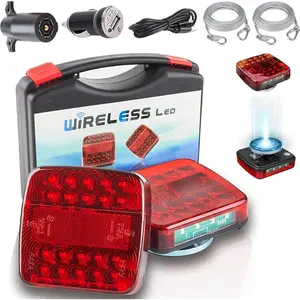 Trailer Lights , upgrade Rechargeable  Trailer Tow Lights LED Kit, IP65 , 10-Hour  Life, 100 FT Signal Synchronization for Towing  Camper RV Boat