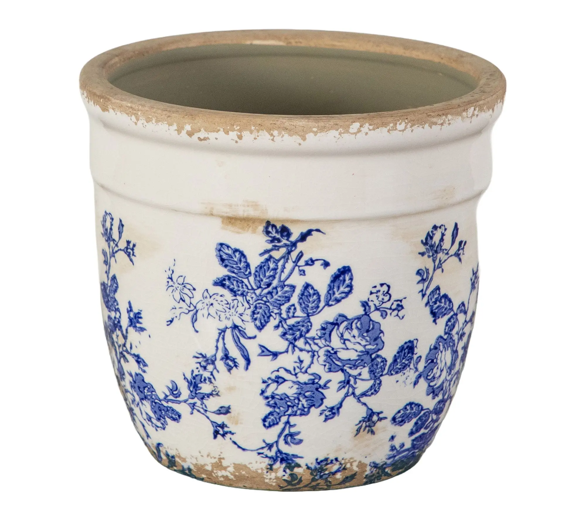 6.5-in Ceramic Blue Scroll Vase by Nearly Natural 6.5-in Ceramic Blue Scroll Vase by Nearly Natural