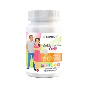 BariatricPal Multivitamin ONE 1 per Day! Bariatric Multivitamin Chewable with 45mg Iron - Orange Citrus