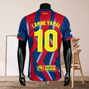 25 26 Red Blue Yamal 10 Short sleeve Soccer jersey