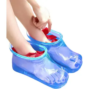 Massage Foot Bath Shoes Foot Soaking Bath Basin, Portable Foot Soak Tub Foot Soaker, Foot Spa Shoes Pedicure Foot Spa for Thermal Massage to Promote Blood Circulation (Medium,Blue)