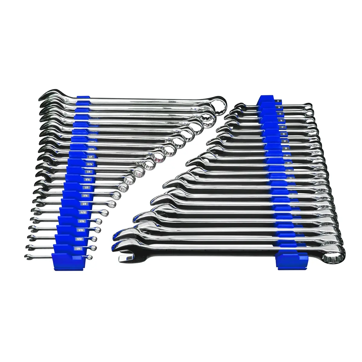 212 MAIN Magnetic Modular Wrench Pro - 40-Tool Set with Adjustable Ratchet, Hex Combination, Right Angle Tools, Space-Saving Design, Blue Finish, Labeled & Wide Range Sizes, Adjustable Ratchet Wrench, Hex Combination Wrench