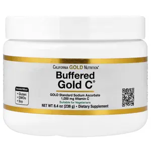 California Gold Nutrition Buffered Gold C®, Non-Acidic Vitamin C Powder, Sodium Ascorbate, 8.4 oz (238 g)