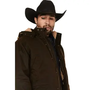 Outback Trading Co Men's Nolan Oilskin Berber Lined Concealed Carry Jacket - 29887-Bronze