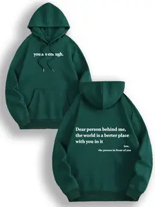 Men's Fashion Graphic Print Hoodie, Casual Regular Fit Long Sleeve, Perfect for Autumn & Winter, Stylish Daily Wear Top