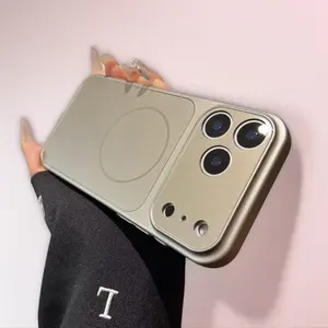 Premium Titanium Gray iPhone 17/16/15/14/13 Pro Case New Magnetic Full Cover Lens Protection Shockproof for 17 Pro Max