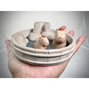 Handmade Concrete Capybara Backflow Incense Burner - Perfect for Home and Office