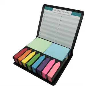 Nice Paper Cute Boxed Self-Sticky Notes, Memo Pad Set, 1920 count Page Colorful Makers Tabs, Arrow Flag Colored Labels,12 Colors, 2 Sizes, Mini Designs Plastic Holder Box Idea for