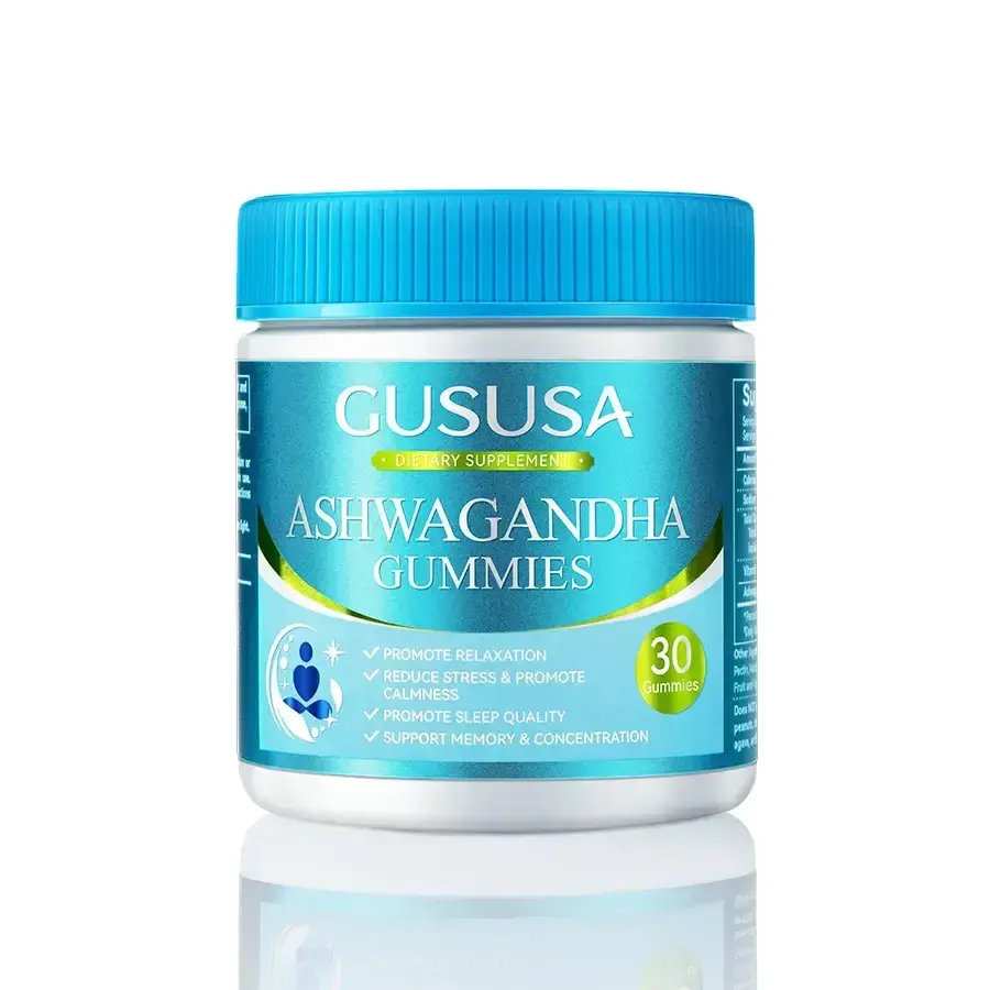 GUSUSA Ashwagandha Gummies - Natural Dietary Vitamin Supplement for Health and Wellness, Cortisol Reduction, Stress Relief, Anxiety Reduction, Relaxation, Sleep Support, Physical Stamina Boost