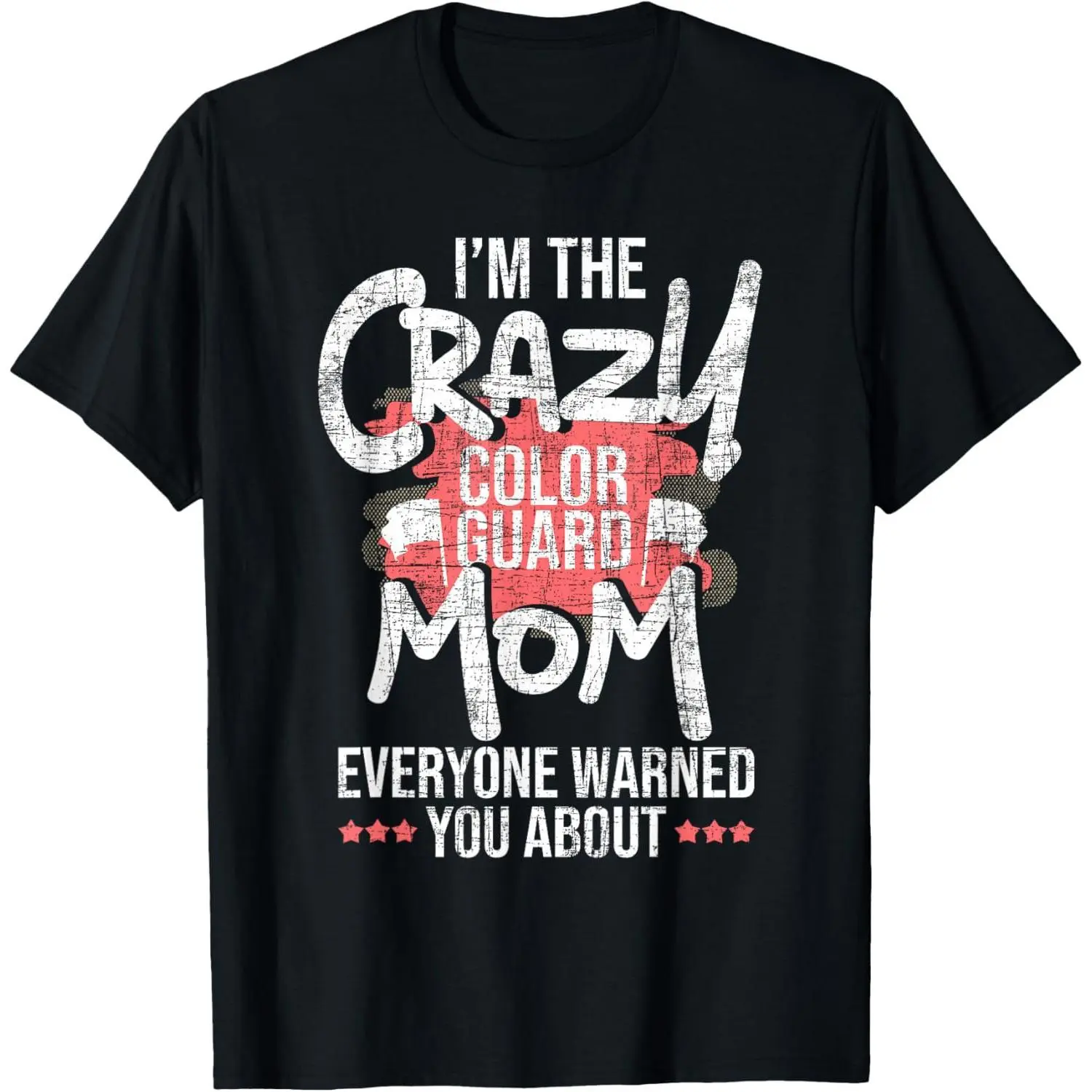 Funny Color Guard Mom T-Shirt, Marching Band Flag Twirler Graphic Print, Soft Cotton Slim-Fit Top with Short Sleeves and Round Neck, Shortsleeve, Menswear, Tshirt