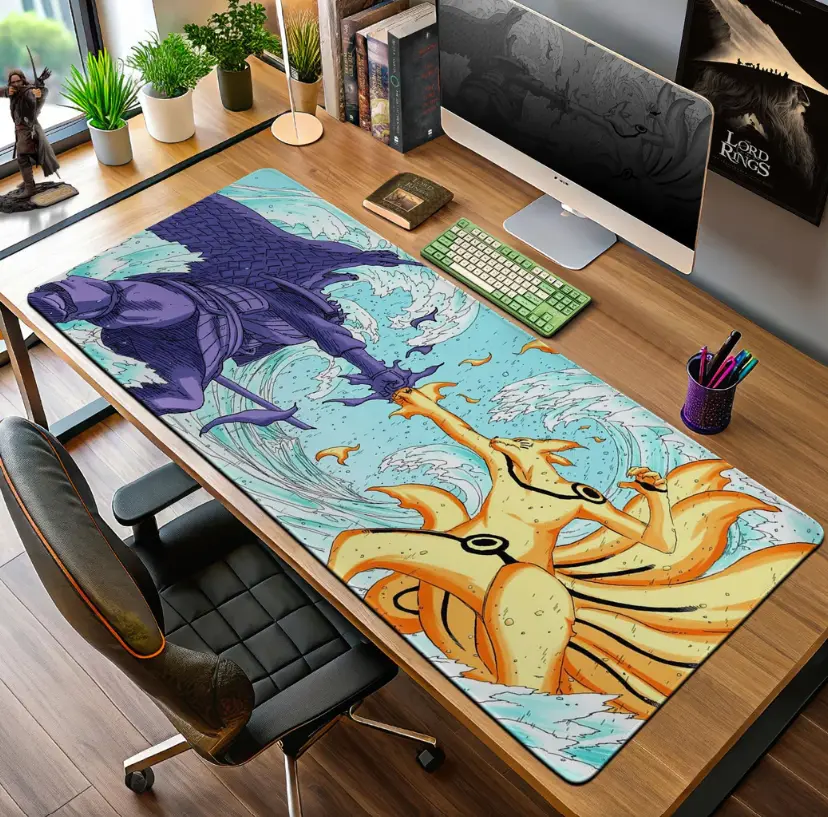 Madara vs Kurama Mouse Pad - Epic Shinobi Clash Anime Desk Mat