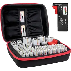 Organizer Storage Case with  Tester, Holds 60   AAA C D 9V ( not Included)