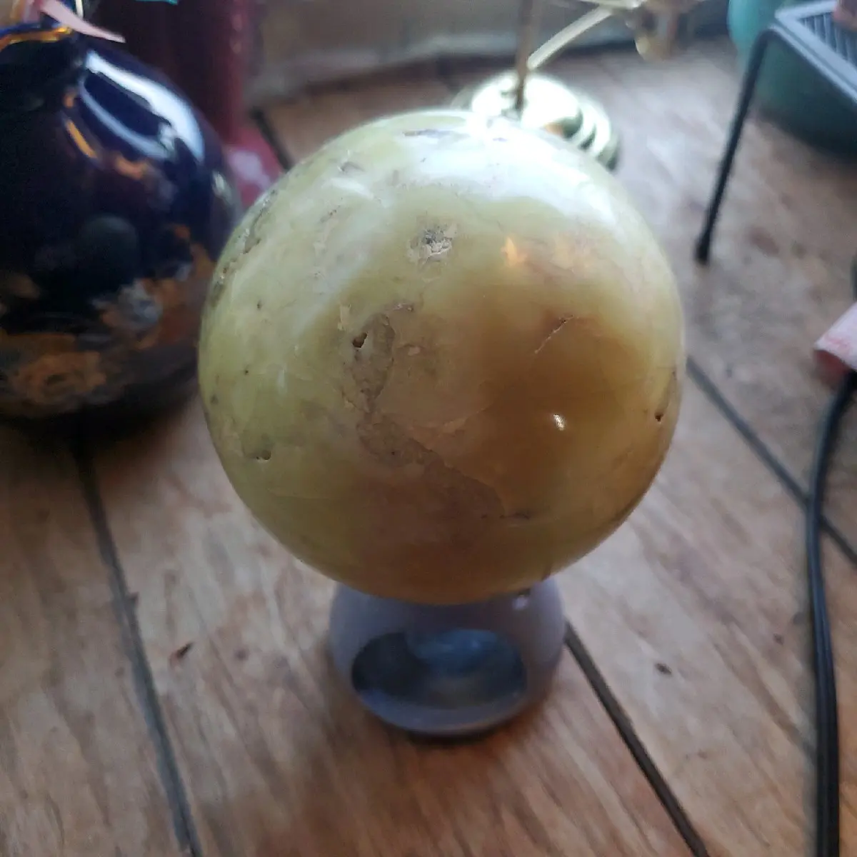 green opal sphere. Large Decor