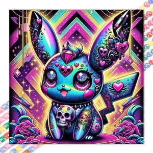 1 DIY handmade diamond painting kit, 5D diamond art set, DIY decoration, dream Pikachu diamond painting kit with full round diamonds, mosaic, diamond art, DIY art home decor, suitable for Christmas.