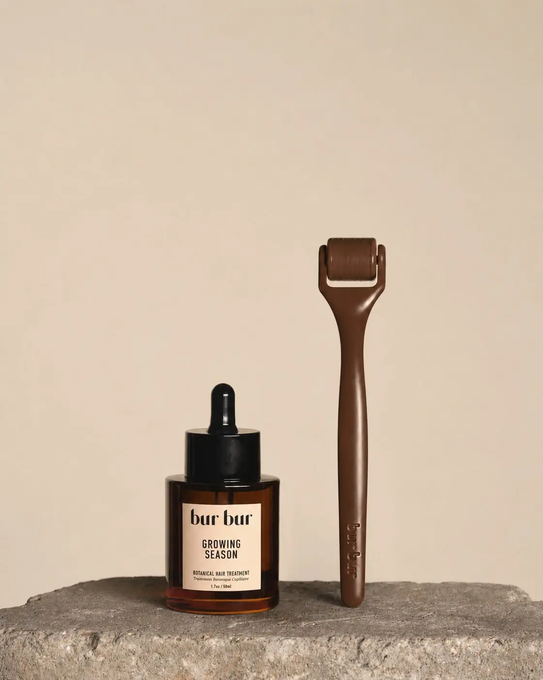 Bur Bur Growing Season Derma Roller & Botanical Hair Treatment Bundle