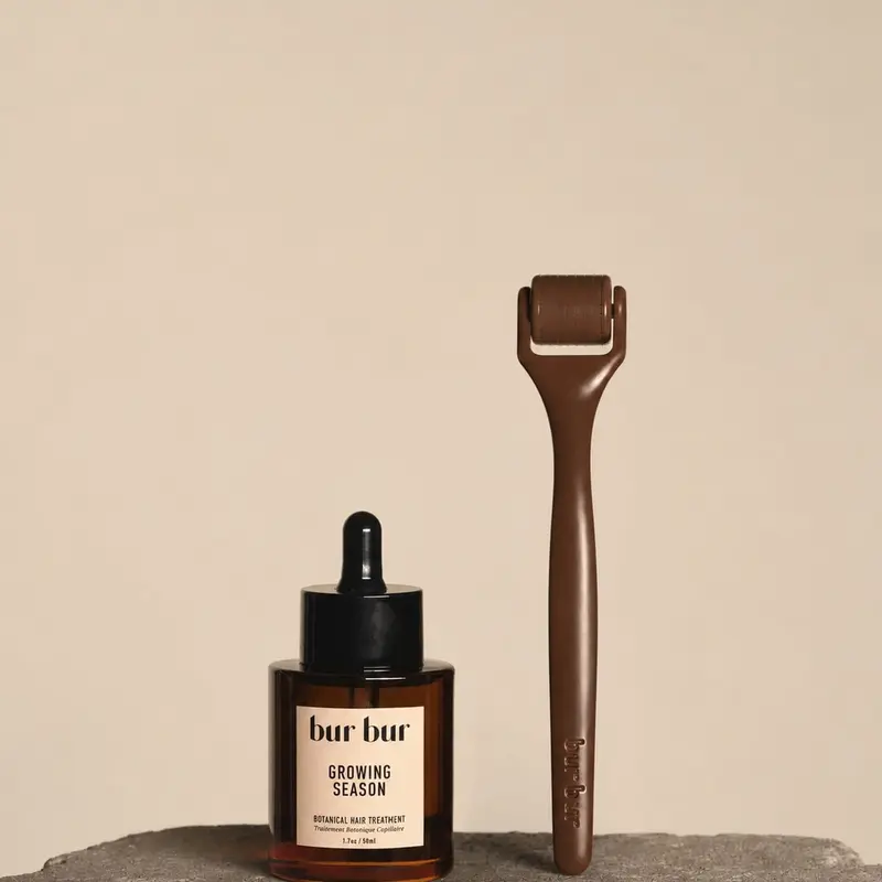 Bur Bur Growing Season Derma Roller & Botanical Hair Treatment Bundle