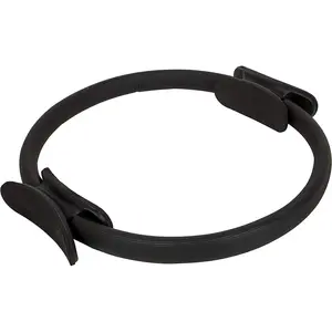 Pilates Ring, Fitness Circle for Weight Loss, Muscle Toning, and Body Sculpting, Resistance Exercise Tool for Home Workouts, Black