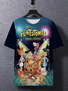 Men's Round Neck Short Sleeve Shirt, 3D Casual Top, Breathable Fabric, Comfortable Fit, American Vintage Style