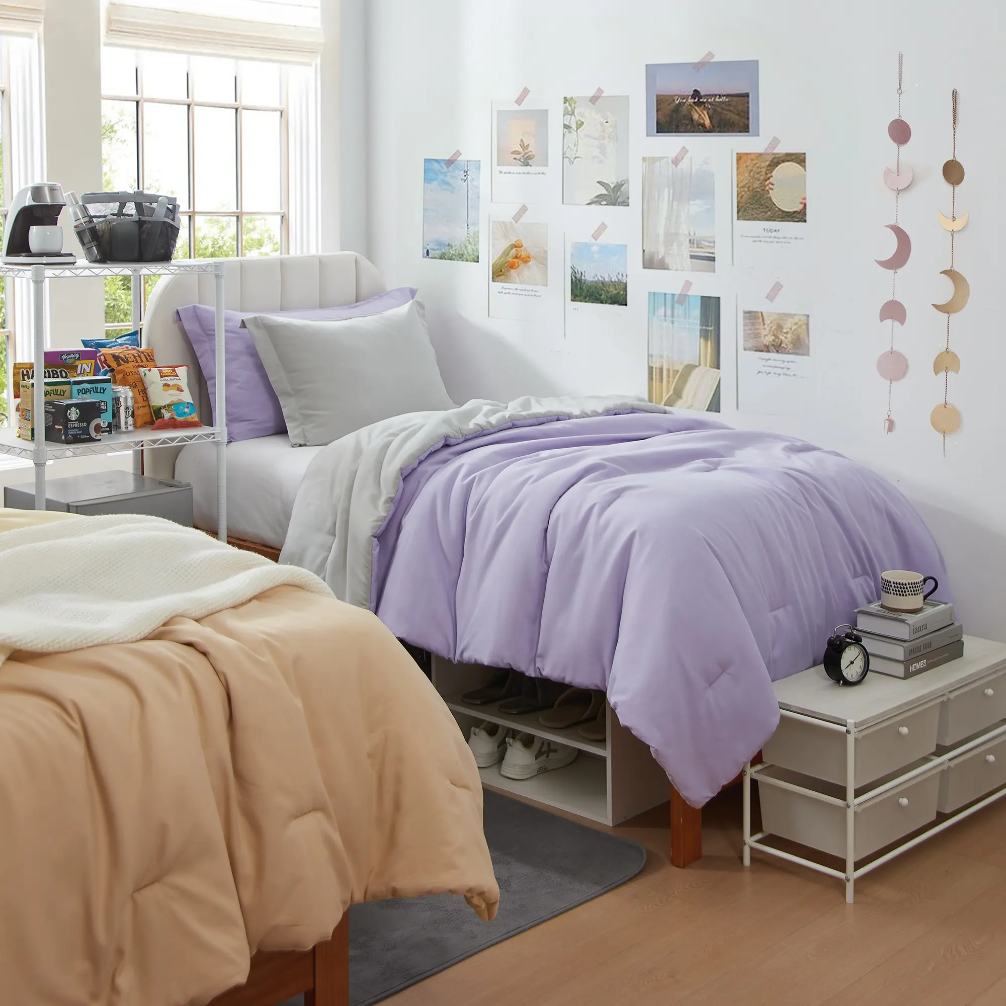 Dorm Haul - Cozy Twin XL College Comforter - Orchid Petal/Antarctica Gray