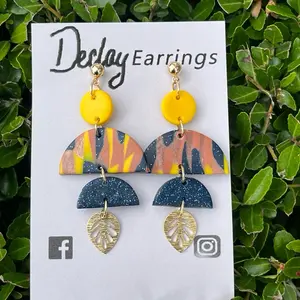 Statement Earrings - Super Lightweight Earrings, Unique Polymer Clay Design, Waterproof & Durable, Perfect Gift