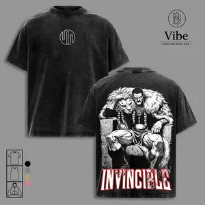 Thragg Invincible Graphic Tee Vintage Washed Shirt, Tank Top, Unisex Streetwear Anime Shirt Viltrumite King Thragg Design Invincible Comic T Shirt Gift for Fans
