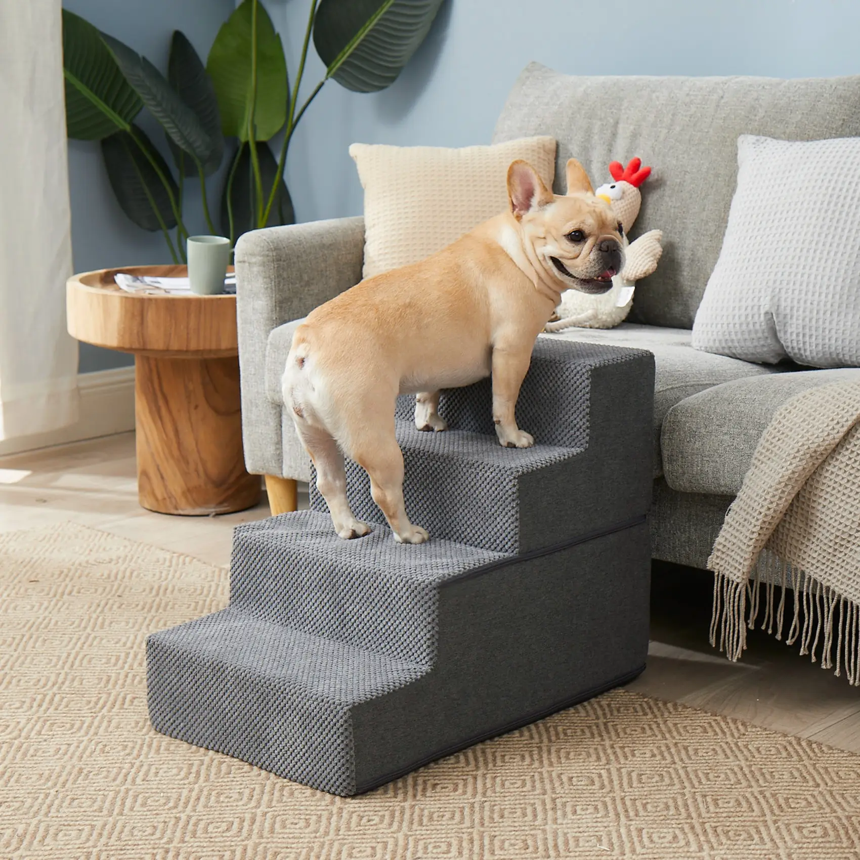 EHEYCIGA Dog Stairs for Bed Dog Steps for High Bed, Pet Steps for Small Dogs and Cats, Non-Slip Balanced Dog Indoor Ramp