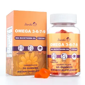 Omega-7 Sea Buckthorn Oil Gummies, Omega 3 6 7 9 Supplement for Women, Flaxseed Oil, Vitamins E, A & Probiotics